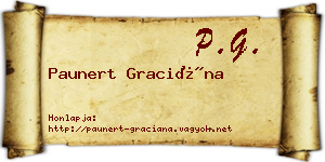 Paunert Graciána névjegykártya